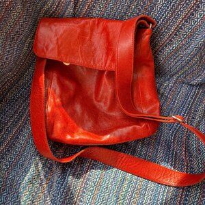 M0851 Red Leather Crossbody